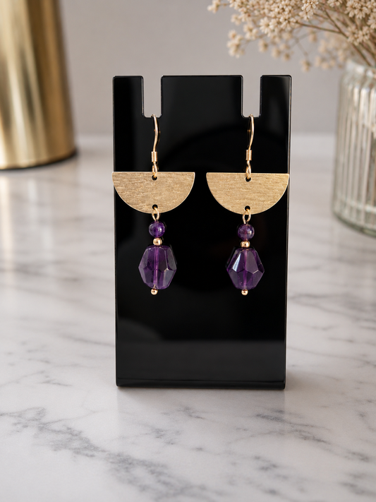 Ketsia - Boucles en Pierres naturelles d’Amethyste